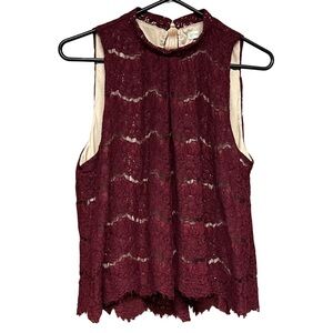 love, Fire Lace Overlay Sleeveless Top Juniors Size Large